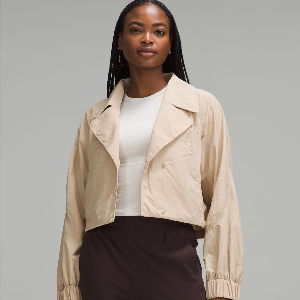 lululemon athletica Cropped Khaki Jacket | Trench | Large